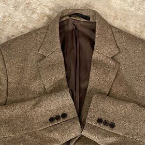 StudioSuits Vintage Herringbone Brown Tweed Suit 42 Jacket /35 Pants